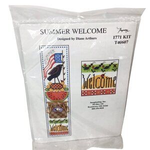 Summer Welcome Cross Stitch Kit Imaginating Diane Arthurs 1771 Flag Sunflower